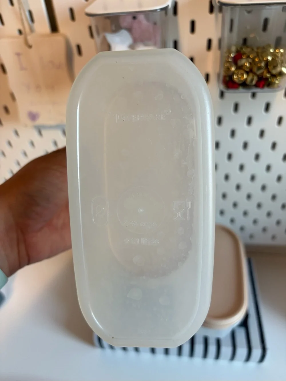Vintage Tupperware Oval Storage Set in beige